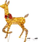 Christmas Decoration MagicHome, deer/doe, metal/twine, 200x warm white LED, 0.9 m