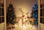 Decoration MagicHome Christmas, Deer/doe, metal/twine, 200xLED warm white, 0.9 m