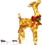 Dekorácia MagicHome Vianoce, jeleň/jelienča, kov/motúz, 80xLED teplá biela, 0.6 m
