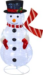 Decoration MagicHome Christmas, Snowman, metal/textile, 90xLED warm white, timer, 50.8x40.6x91 cm