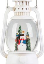 Lámpás MagicHome Vianoce, hóember, műanyag, 1xLED meleg fehér, 12x10x20.5 cm, 3xAA