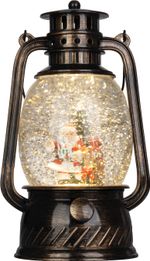 Lantern MagicHome Christmas, Santa, plastic, black, 1xLED warm white, 12x10x20.5 cm, 3xAA