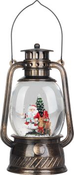 Lantern MagicHome Christmas, Santa, plastic, black, 1xLED warm white, 12x10x20.5 cm, 3xAA