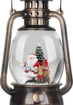 Lantern MagicHome Christmas, Santa, plastic, black, 1xLED warm white, 12x10x20.5 cm, 3xAA