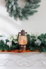 Lantern MagicHome Christmas, Santa, plastic, black, 1xLED warm white, 12x10x20.5 cm, 3xAA