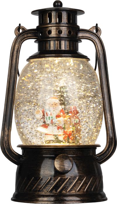 Lantern MagicHome Christmas, plastic, black, 1xLED warm white, 12 x 10 x 20.5 cm, battery operated