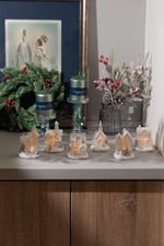 Decoration MagicHome Christmas, House, plastic, 1xLED warm white, 6x6x8 cm, 2xLR44