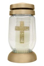 Grave Candle Bolsius 3D S 04 Cross, 21 cm, for grave, with 36-hour burn time