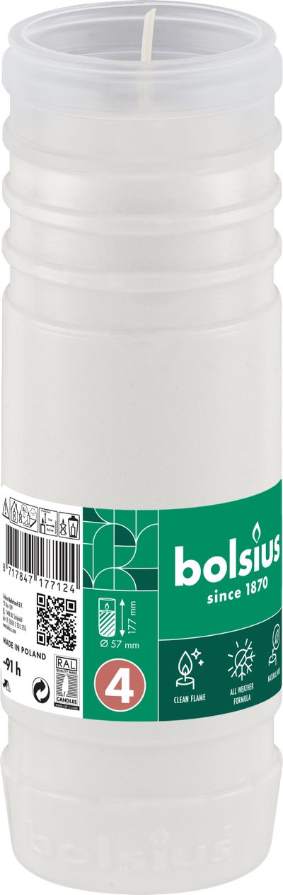 Refill Bolsius Gravelight RP4, 91 h, 277g, 57x177 mm, for votive candle, paraffin