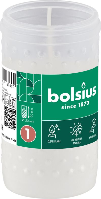 Refill Bolsius Gravelight RP1, 20 h, 78 g, 50x90 mm, for candle lantern, paraffin