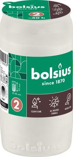 Mécsesbetét Bolsius, 40 óra, 110 g, 48x95 mm, fehér, olaj