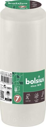 Mécsesbetét Bolsius, 140 óra, 471 g, 67x178 mm, fehér, olaj