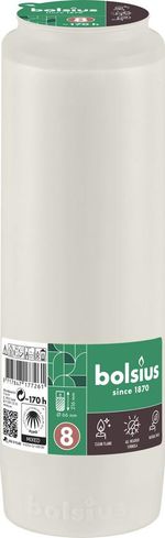 Refill Bolsius, 170 h, 551 g, 66x216 mm, for grave candle, white, oil