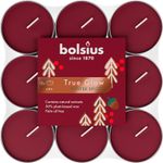 Gyertya Bolsius Starlight Téli fűszerek, karácsonyi, bordóvörös, mécses, 4 óra, csomag 18 db