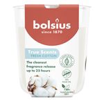 Gyertya Bolsius True Scents, friss pamut, 80x73 mm, üvegben