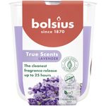 Gyertya Bolsius True Scents, levendula, 80x73 mm, üvegben