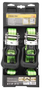 Rögzítő heveder Strend Pro, racsnis pánt, 30 mm, H-5 m, max. 800 kg, 2 db-os csomag