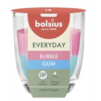 Candle Bolsius Everyday, chewing gum aroma, 80x70 mm, in glass