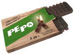 Firelighter PE-PO® 2-in-1, wood, 20 pcs, with match and striking surface, for grill, stoves, firepla