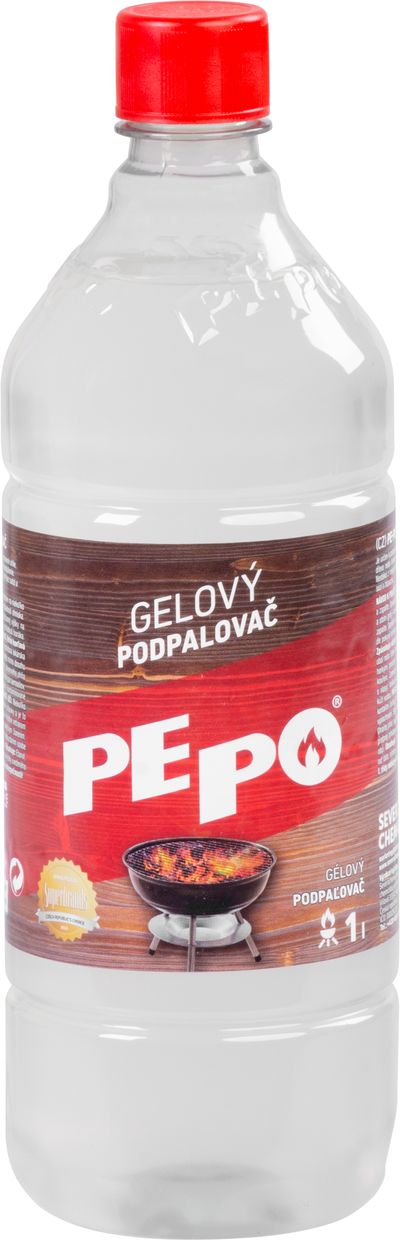 Gyújtó PE-PO® géles, 1000 ml, gyújtó grillekhez, tűzhelyekhez, kandallókhoz, sütőkhöz