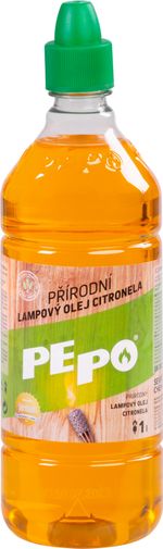 Olej PE-PO® lampový 1000 ml, prírodný, repelentný, proti komárom, Citronella