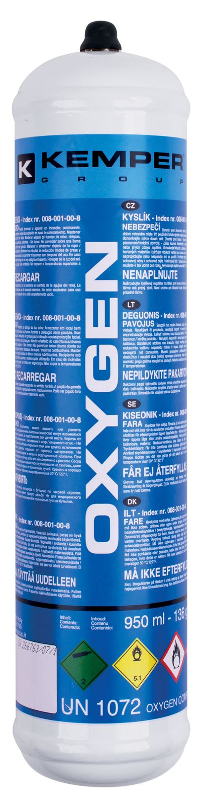 Patron KEMPER Walkover 1 liter, Oxigén