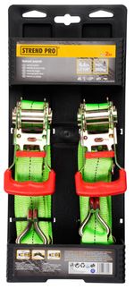 Tie-down strap Strend Pro, with ratchet, 30 mm, L-4.5 m, max. 600 kg, pack of 2 pcs