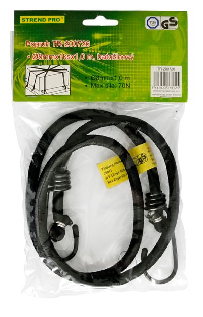 Guma upínacia Strend Pro LB341, 8 mm, 1x 100 cm, s oceľovými háčikmi