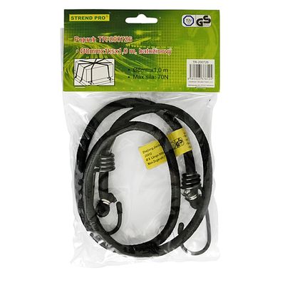 Rögzítőgumi Strend Pro LB341, 8 mm, 1x 100 cm, acél kampókkal