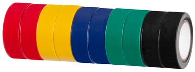 PVC binding tapes set Strend Pro - color mix, L-10m, 600V, pkg. 10 pcs