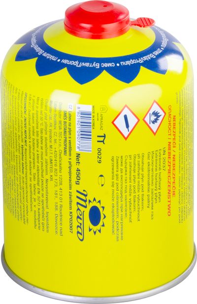 Cartridge  450g MEVA, propan - butan, standard threadt