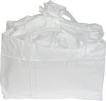 Big Bag TSF2, 68x35x46 cm, PP, 2 loops, white, drawstring, flat bottom, max. 100 kg, garden