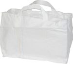 Big Bag TSF2, 68x35x46 cm, PP, 2 loops, white, drawstring, flat bottom, max. 100 kg, garden