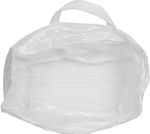 BigBag zsák TSF2, 68x35x46 cm, PP, 2 fül, fehér, zsinóros zsák, lapos aljú, max. 100 kg, kerti