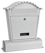 Mailbox HUBERT B, with newspaper holder, white