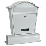 Mailbox HUBERT B, with newspaper holder, white