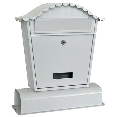 Mailbox HUBERT B, with newspaper holder, white