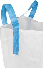 Big Bag TOF4, 70x70x70 cm, PP, 4 loops, white, flat bottom, max. 800 kg