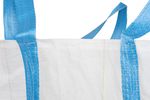 Big Bag TOF4, 70x70x70 cm, PP, 4 loops, white, flat bottom, max. 800 kg