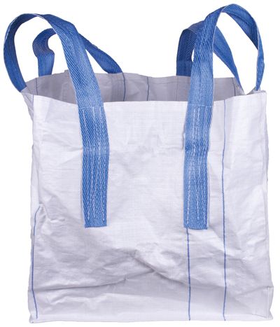 Erszény BigBag TOF4, 70x70x70 cm, PP, 4 fül, fehér, lapos ajal, max. 800 kg