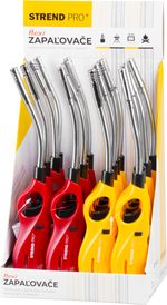 Zapaľovač Strend Pro FLEXI, 2 farby, ohybný, Sellbox 16 ks