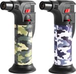 Zapaľovač Strend Pro Mini horák so stojanom, kamufláž, plniteľný, 75x45x120 mm, Sellbox 12 ks