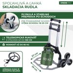 Molnárkocsi Strend Pro, szállítókocsi, összecsukható lépcsőző, teleszkópos, max. 80 kg