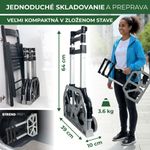 Molnárkocsi Strend Pro, szállítókocsi, összecsukható lépcsőző, teleszkópos, max. 80 kg