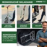 Molnárkocsi Strend Pro, szállítókocsi, összecsukható lépcsőző, teleszkópos, max. 80 kg