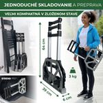 Hand Truck Strend Pro, transport trolley, folding stair climbing, telescopic, max. 75 kg