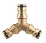 Splitter GF121, Y-type, 3-way connector, metal, 3/4", garden, for hose