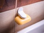 Soap holder, magnetic, self-adhesive, plastic