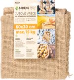 Sack Strend Pro Garden, jute, 60x30 cm, max. 15 kg, 3 pcs, with drawstring