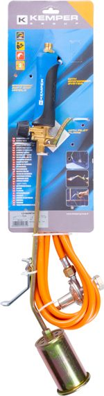 Torch KEMPER 121960MT5RF, for gas, LPG, 60 mm, 630 mm, 7.9 kW, with 5 m hose, regulator